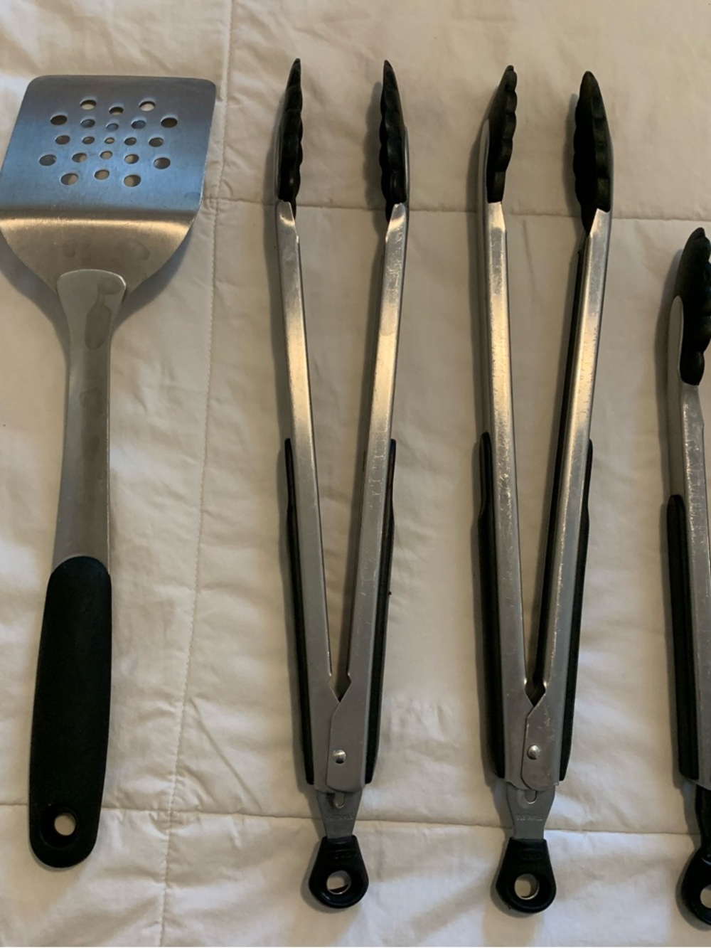 Oxo Set of 3 Stainless Steel Kitchen Tongs and Spatula